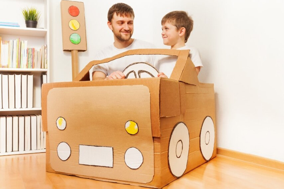 Làm ô tô từ thùng carton đơn giản ai cũng làm được