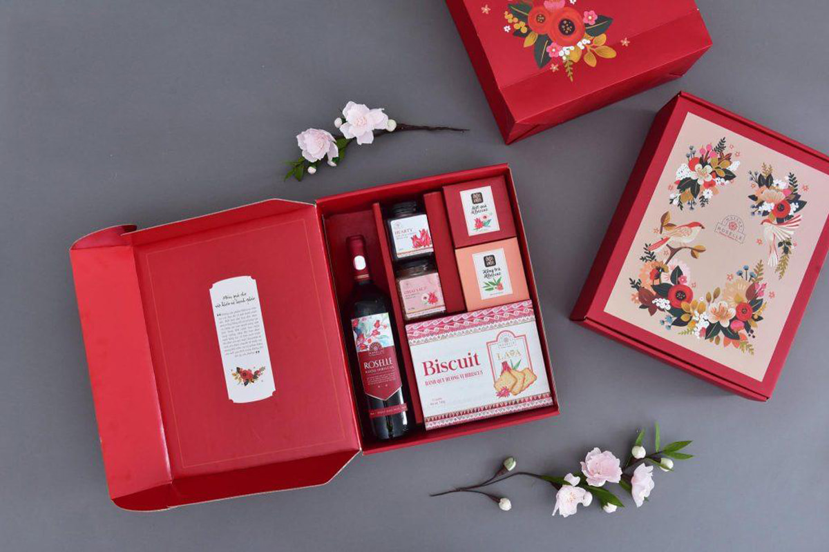 Bao bì giấy nâng tầm quà Tết