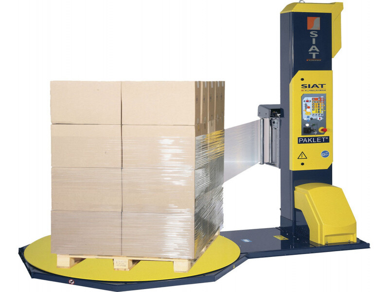 Có nên dùng máy quấn màng pallet không? Phân tích ưu nhược điểm chi tiết 8 Máy quấn màng pallet giúp tự động hóa quy trình bọc màng PE cho kiện hàng.